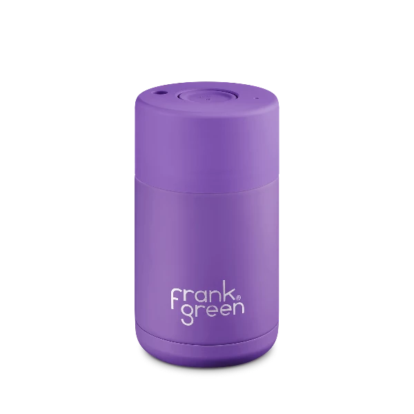 Frank Green 10oz Stainless Steel Ceramic Reusable Bottle Push Lid Cosmic Purple