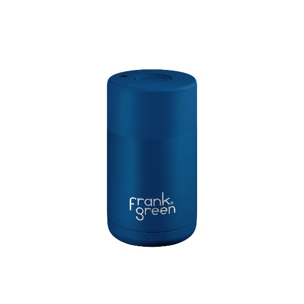 Frank Green 10oz Stainless Steel Ceramic Reusable Cup Push Lid Deep Ocean