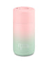Frank Green 12oz Ceramic Reusable Cup Gradient Blushed Mint Gelato with Push Button Lid