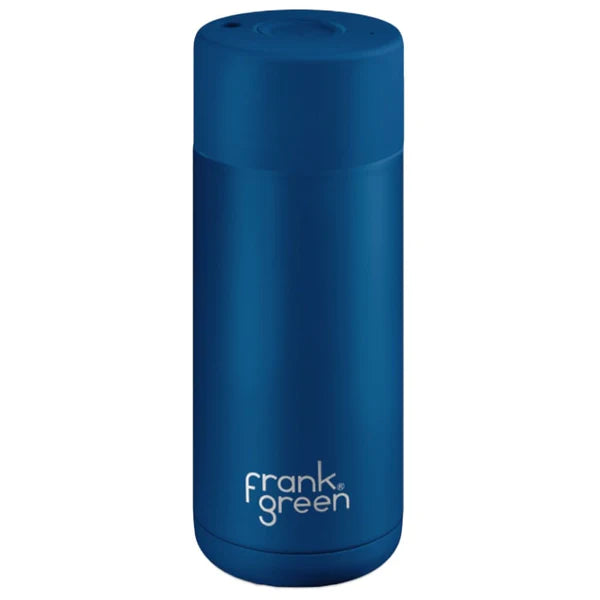 Frank Green 16oz Stainless Steel Ceramic Reusable Cup Push Lid Deep Ocean