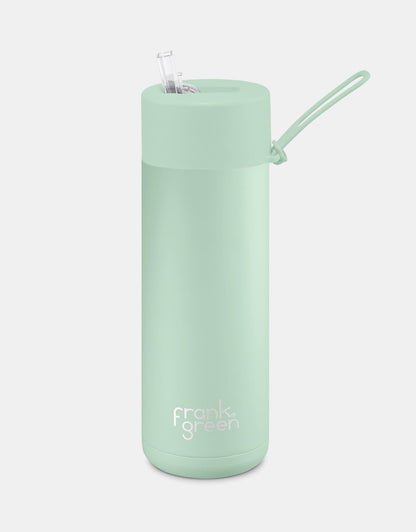 Frank Green 20oz Stainless Steel Ceramic Reusable Bottle Straw Lid Mint Gelato