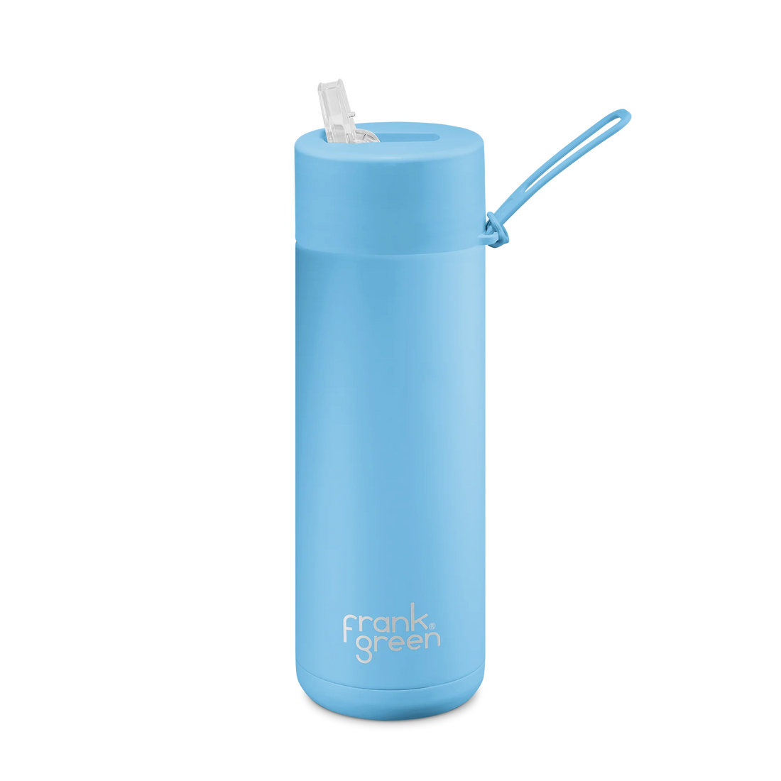 Frank Green 20oz Stainless Steel Ceramic Reusable Bottle Straw Lid Sky Blue