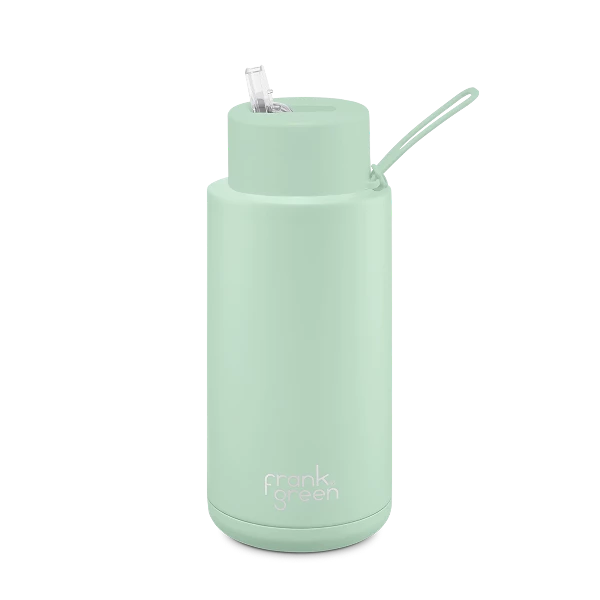 Frank Green 34oz Stainless Steel Ceramic Bottle with Straw Lid Mint Gelato