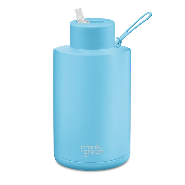 Frank Green 68oz Stainless Steel Ceramic Bottle with Straw Lid Sky Blue