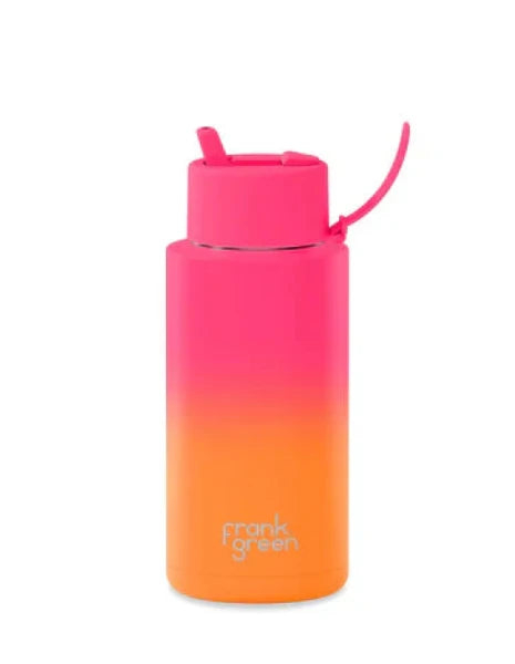 Frank Green 34oz Stainless Steel Ceramic Bottle with Flip Straw Lid Summer Sunset