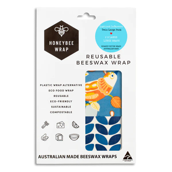 Honey Bee Wrap Twin Pack Large (35cmx34cm)