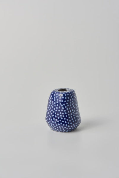 Jones &amp; Co Facet Vase Medium Blue Spot