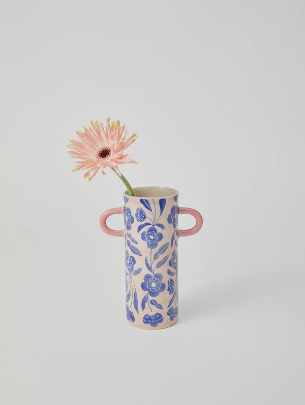 Jones & Co Griffe Blue Floral Bud Vase