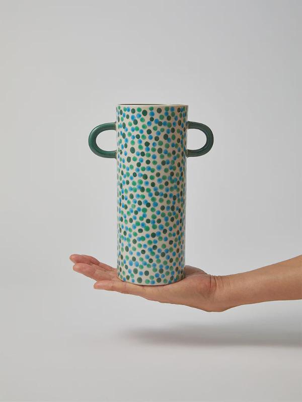 Jones & Co Griffe Green Spot Tall Vase