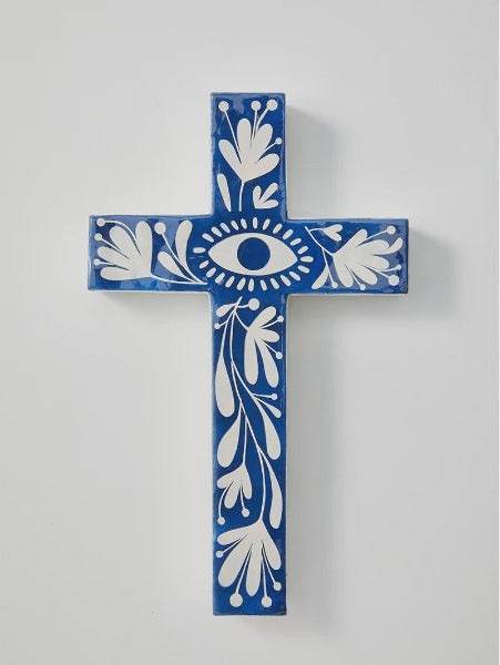 Jones & Co Tulum Cross Large Blue Eye