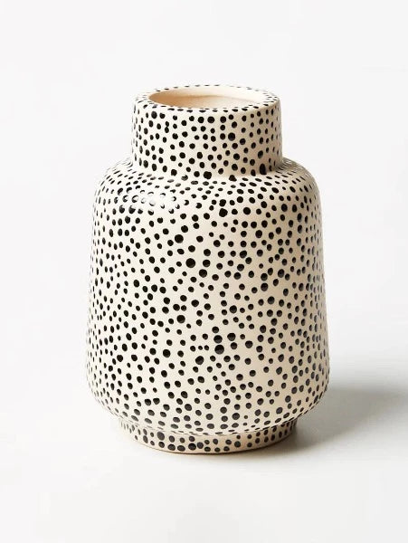 Jones & Co Black Spotted Vase