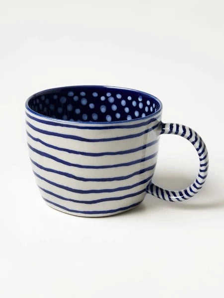 Jones &amp; Co Chino Mug Navy Lines