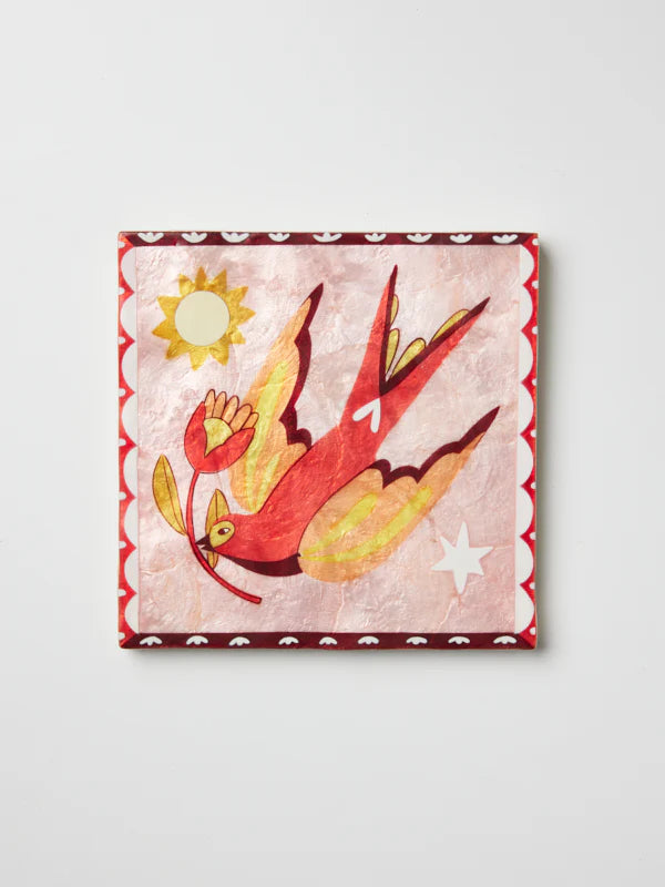 Jones & Co Gardienne Pink Bird Wall Art