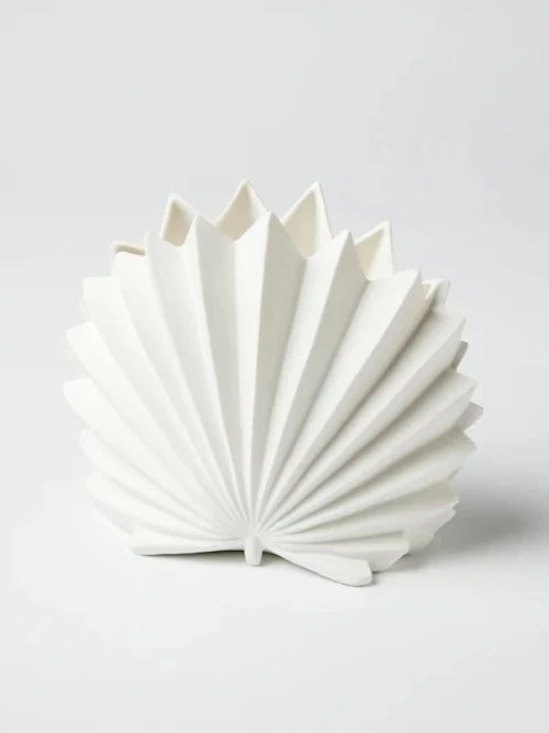 Jones & Co Palm Frond White Vase