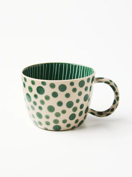 Jones &amp; Co  Chino Mug Green Spot