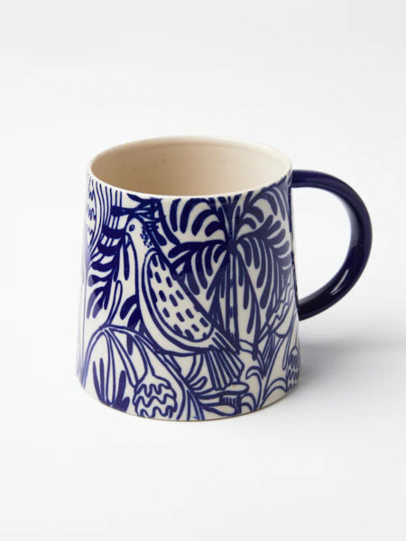 Jones &amp; Co Del Sol Bird Mug Blue