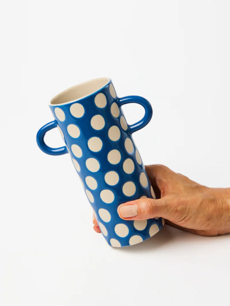 Jones &amp; Co Griffe Blue Spot Bud Vase