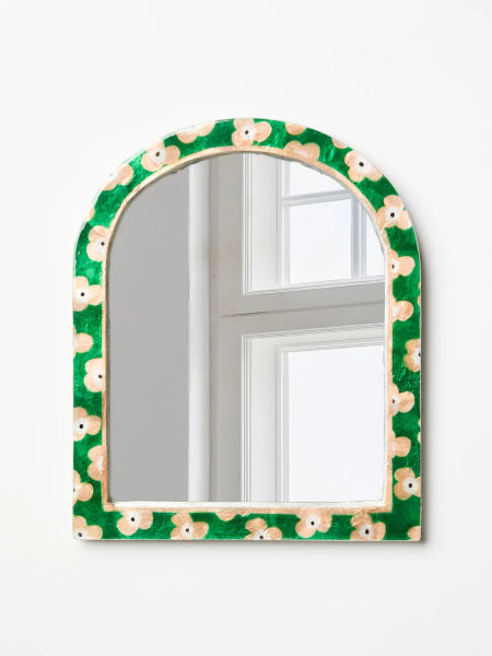 Jones &amp; Co Paradis Green Floral Mirror