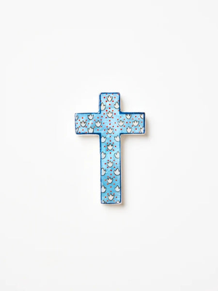 Jones &amp; Co Samira Small Cross Blue Lotus