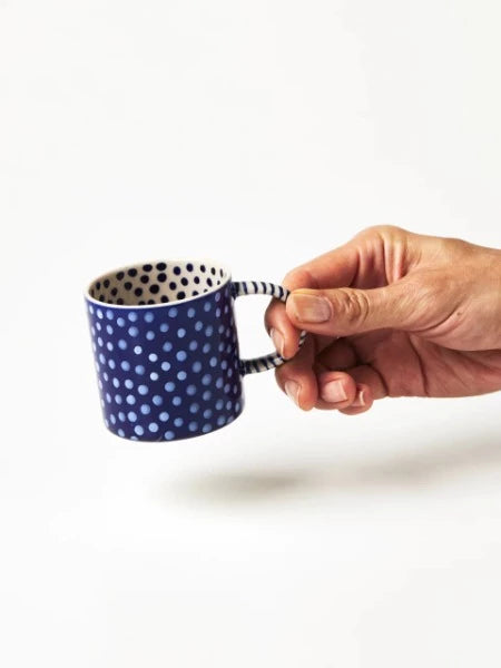 Jones & Co Chino Espresso Cup Navy Spot