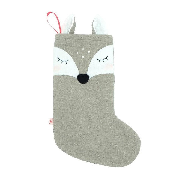 Kikadu Santa Stocking Fawn Silver Grey