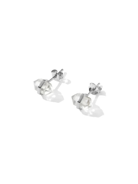 Krystle Knight Beaming Studs Clear Quartz Silver