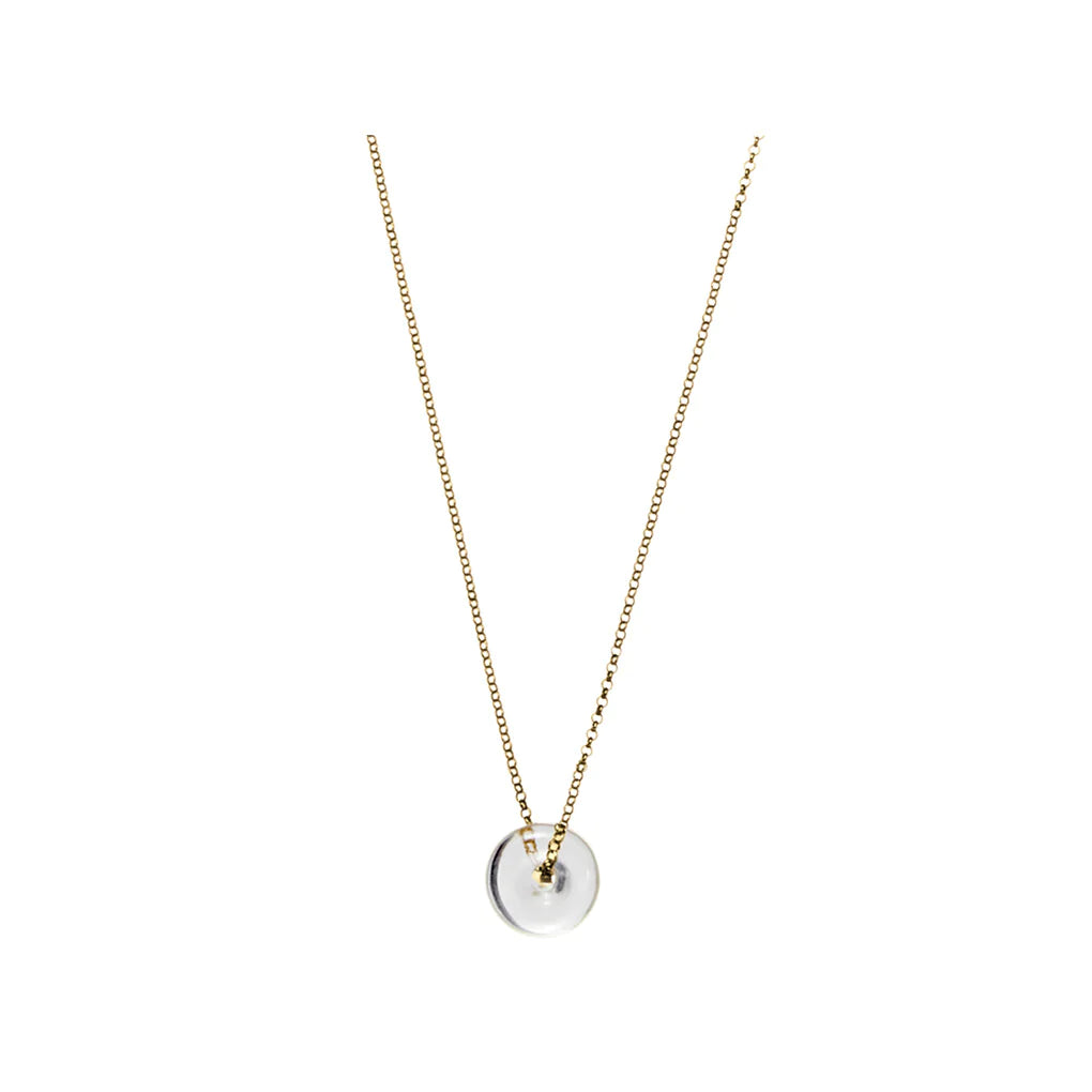 Krystle Knight Little Lily Necklace Clear Quartz Gold
