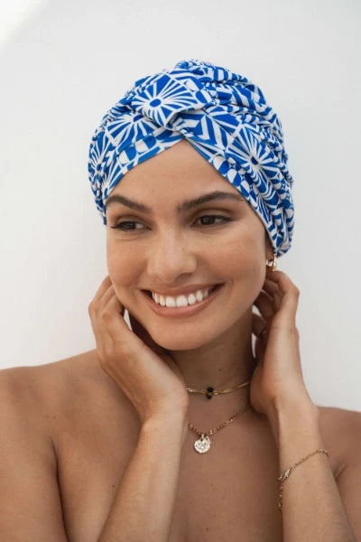 Louvelle Amelie Shower Cap in Mediterranean Sun