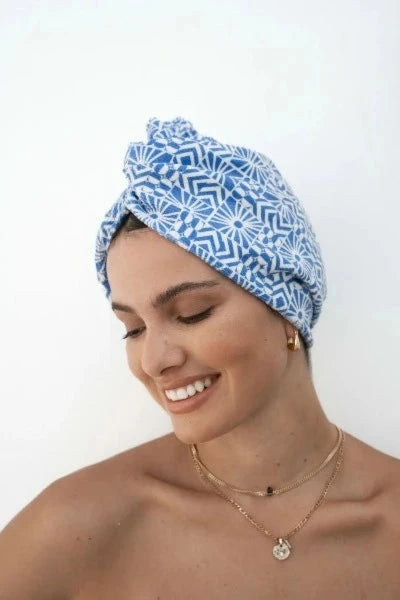Louvelle Riva Hair Towel Wrap in Mediterranean Sun