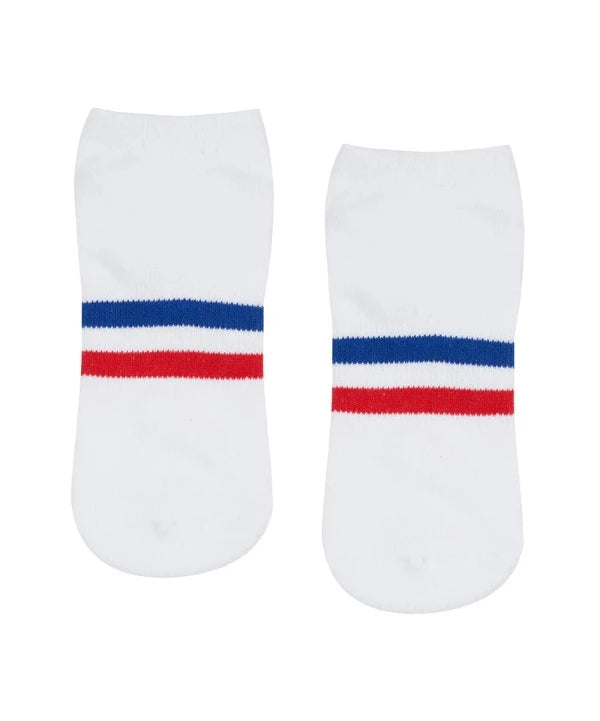 Move Active Classic Low Rise - Sporty Stripe Retro Grip Socks M