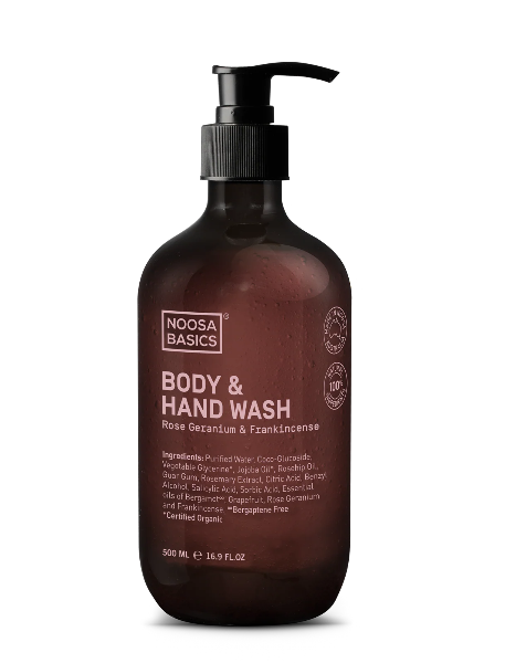 Noosa Basics Body &amp; Hand Wash Rose Geranium &amp; Frankincense 500ml