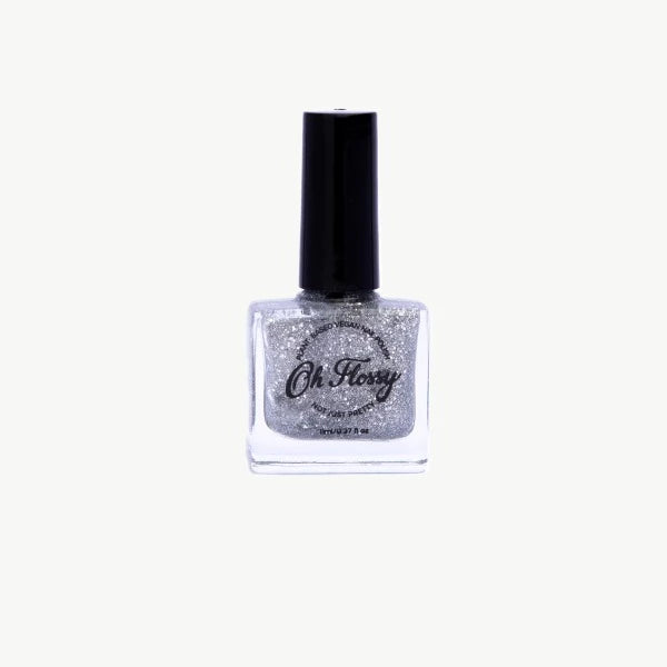 Oh Flossy ‘Authentic’ Silver Glitter Nail Polish