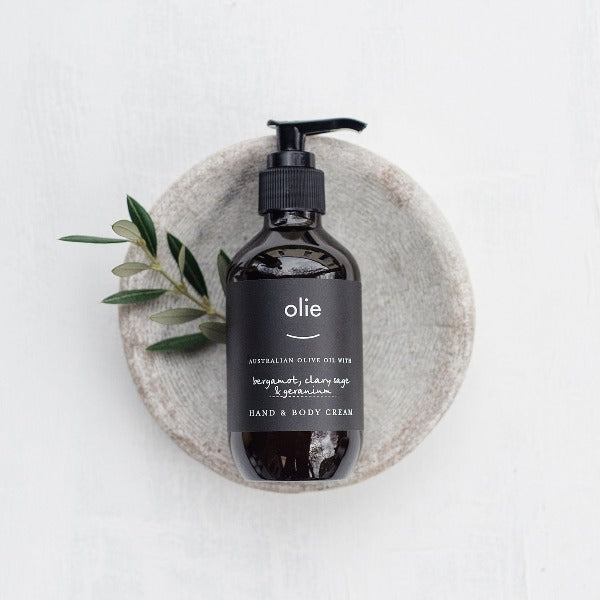 Olieve &amp; Olie Hand &amp; Body Cream Bergamot, Clary Sage &amp; Geranium 200ml