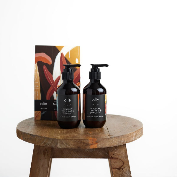 Olieve & Olie Wash and Cream Twin Set Bergamot, Clary Sage & Geranium Artist