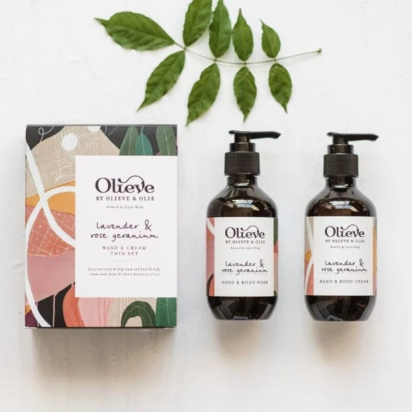 Olieve &amp; Olie Wash and Cream Twin Set Lavender &amp; Rose Geranium Artist
