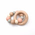 One Chew Three Silicone and Beech Wood Teether Peach