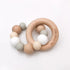 One Chew Three Silicone and Beech Wood Teether White