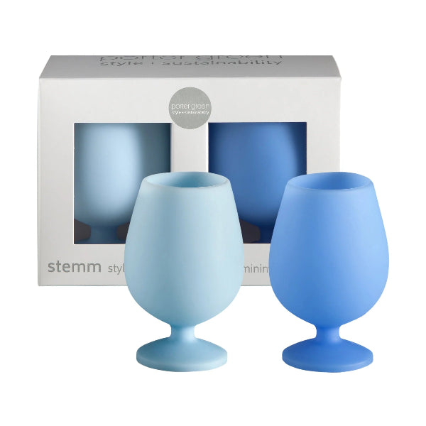 Porter Green Silicone Unbreakable Wine Glasses Stemn Sky &amp; Kingfisher