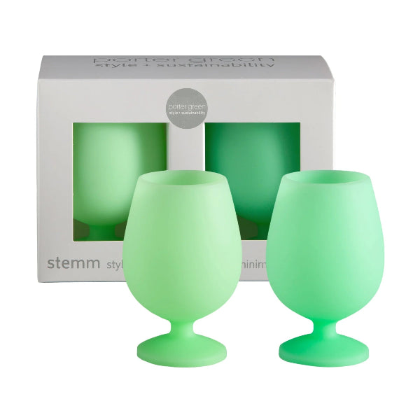 Porter Green Silicone Unbreakable Wine Glasses Stemn Gerbera + Leaf