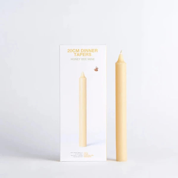Queen B 20cm Dinner Taper Candles 12hr Burn Time