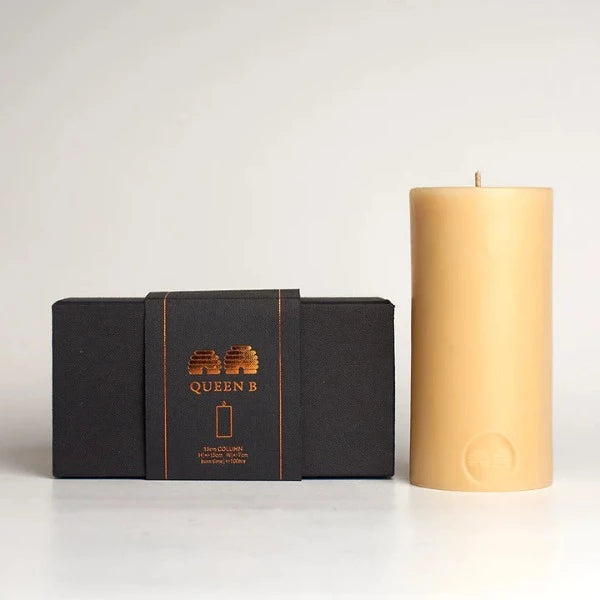 Queen B Black Label 15cm Column Candle 100hr Burn Time