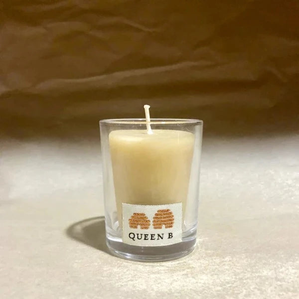 Queen B Black Label Round votive in glass