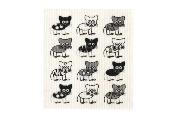 Retro Kitchen Dish Cloth Cats