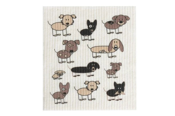 Retro Kitchen Dish Cloth Dogs