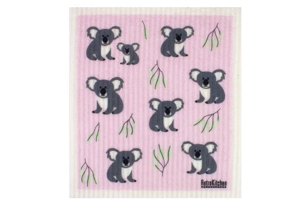 Retro Kitchen Dish Cloth Koalas