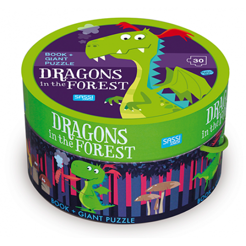 Sassi Book & Giant Puzzle Dragons in the Forest 30 pcs