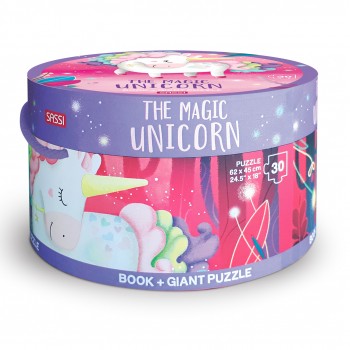 Sassi Book & Giant Puzzle The Magic Unicorn 30 pcs