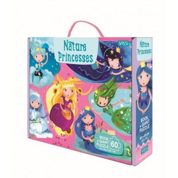 Sassi Book & Giant Puzzle Nature Princesses 60 pcs