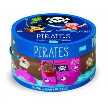 Sassi Book & Giant Puzzle Pirates 30 pcs