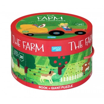 Sassi Book & Giant Puzzle The Farm 30 pcs